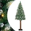 vidaXL Slankt Juletr&aelig; med stativ Gr&oslash;n 210 cm PVC og Massiv Fyrretr&aelig;
