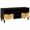 vidaXL TV-skab Sort og Guld 100 x 33 x 46 cm Konstrueret tr&aelig;