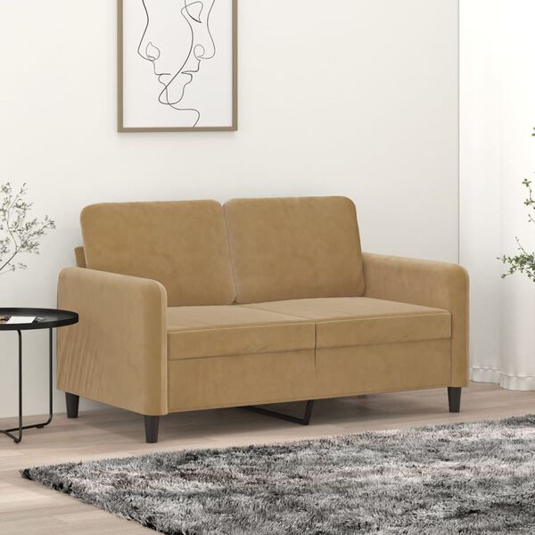 vidaXL 2-personers sofa 120 cm fl&oslash;jl brun