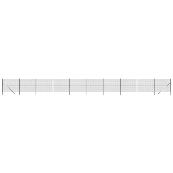 vidaXL trådhegn 2,2x25 m galvaniseret stål antracitgrå