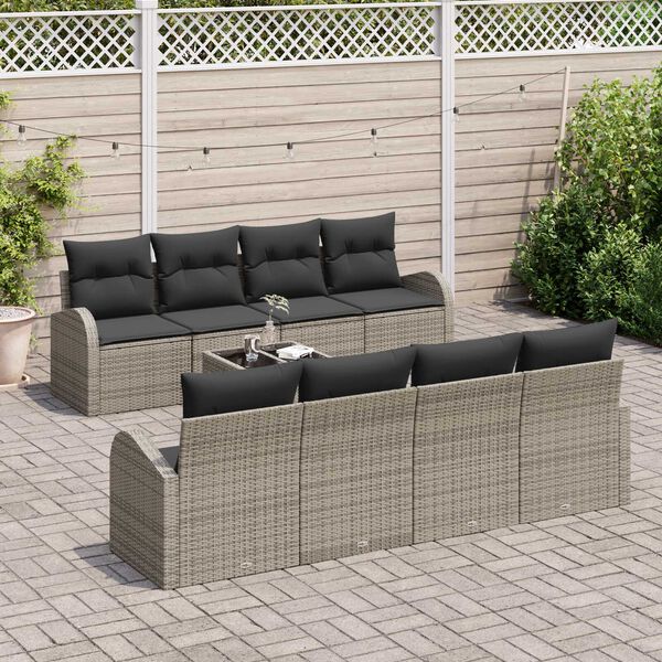 vidaXL Havesofa S&aelig;t Gr&aring; 55 x 55 x 37 cm polyrattan