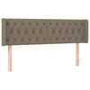 vidaXL sengegavl med kanter 163x16x78/88 cm stof gr&aring;brun