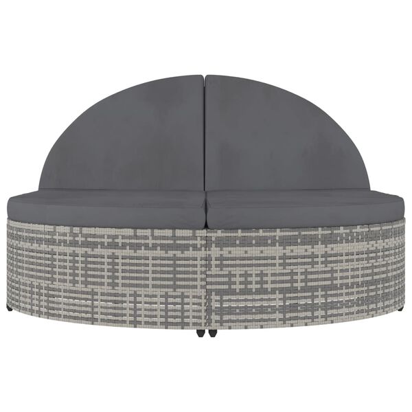 vidaXL 2-personers solseng med hynde polyrattan gr&aring;