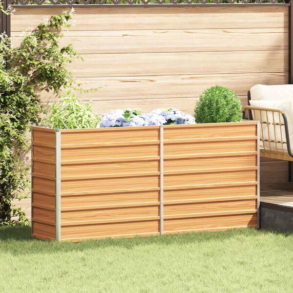 vidaXL H&oslash;jbed Lys Brun 160 x 40 x 45 cm Galvaniseret st&aring;l