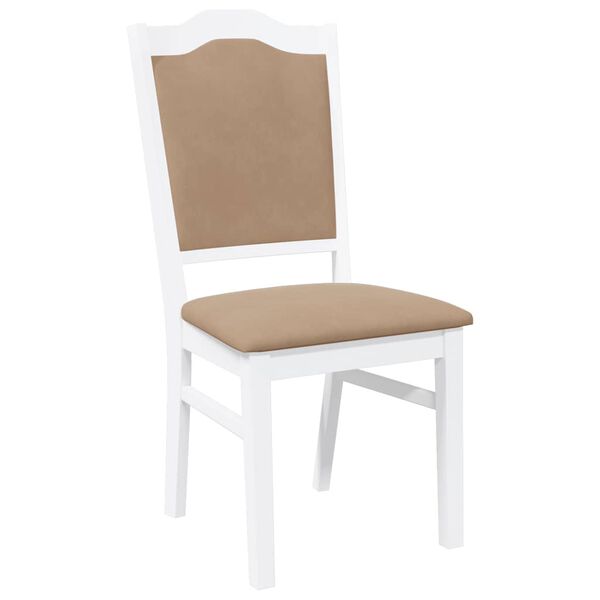 vidaXL spisebordsstole med hynder 2 stk. massivt gummitr&aelig; hvid