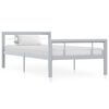 vidaXL sengestel 90x200 cm metal gr&aring; og hvid