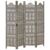 vidaXL 4-panels rumdeler h&aring;ndsk&aring;ret 160x165 cm massivt mangotr&aelig; gr&aring;