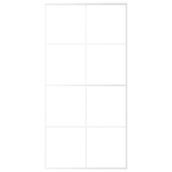 vidaXL skydedør 102,5x205 cm hærdet glas og aluminium hvid