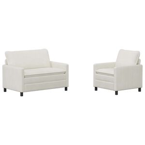 vidaXL Sofa S&aelig;t 2 pcs Cremefarvet Polyester