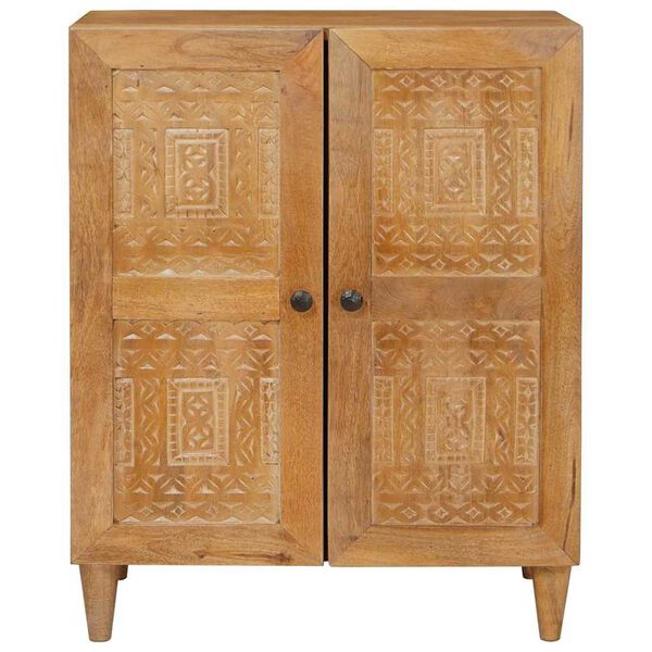 vidaXL Sideboard med hylde Lysebrun 60 x 33 x 75 cm Massivt mangotr&aelig;