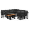 vidaXL Havesofa S&aelig;t 9 stk. Sort og M&oslash;rkegr&aring; polyrattan