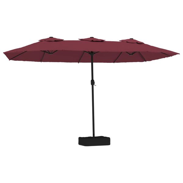 vidaXL parasol m. dobbelt parasoldug 449x265 cm bordeauxrød