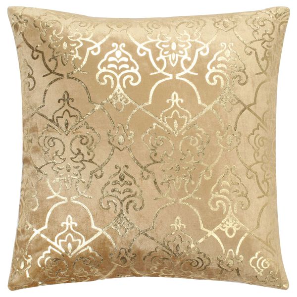 vidaXL puder 2 stk. folieprint 40x40 cm fl&oslash;jl beige og guldfarvet