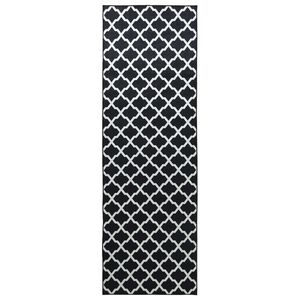vidaXL T&aelig;ppe Runner LESAKA Sort og hvid 50 x 100 cm Diamantvelour