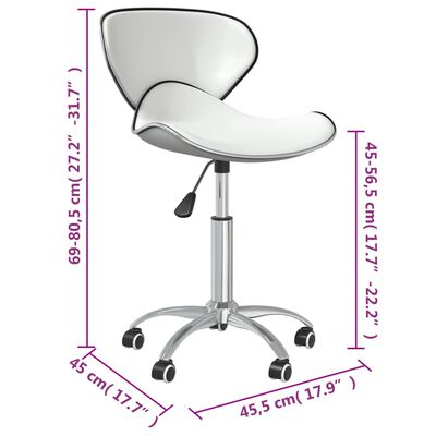 vidaXL drejelige spisebordsstole 6 stk. kunstlæder hvid