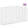 vidaXL buede gabionkurve 6 stk. 400x50x200/220 cm galvaniseret jern