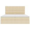 vidaXL Seng med LED -strimmellys Creme 180 x 200 cm Stof