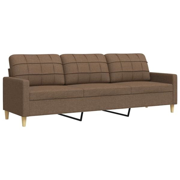 vidaXL 3-personers sofa 210 cm stof brun
