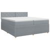 vidaXL Boxmadras med topmadras Lysegr&aring; 200 x 200 cm Stof