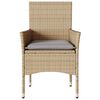 vidaXL havestole med hynder 2 stk. polyrattan beige