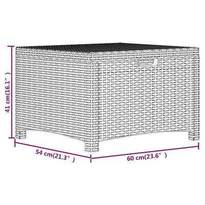 vidaXL opbevaringsboks til haven 60x54x41 cm polyrattan grafitgrå