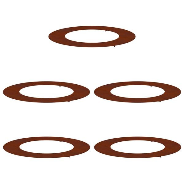vidaXL egnet til flade tr&aelig;ริงe 5 pcs Brun &Oslash;50 / 80 cm Cortenst&aring;l