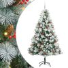 vidaXL Kunstigt juletr&aelig; Gr&oslash;n og hvid 210 cm PVC og metal og plast