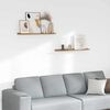 vidaXL V&aelig;ghylde med hylde 2 pcs Brun 80 x 9 x 3 cm Konstrueret tr&aelig;