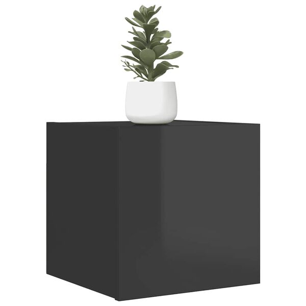 vidaXL v&aelig;gh&aelig;ngte tv-skabe 2 stk. 30,5x30x30 cm gr&aring; h&oslash;jglans