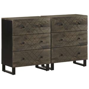 vidaXL sk&aelig;nke 2 stk. 60x33x75 cm massivt mangotr&aelig; sort