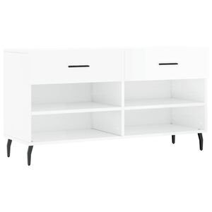 vidaXL skob&aelig;nk 102x35x55 cm konstrueret tr&aelig; hvid h&oslash;jglans