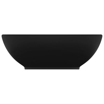 vidaXL luksuriøs håndvask 40x33 cm keramisk oval mat sort