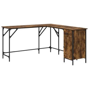 vidaXL skrivebord 141x141x75 cm konstrueret tr&aelig; r&oslash;get egetr&aelig;sfarve