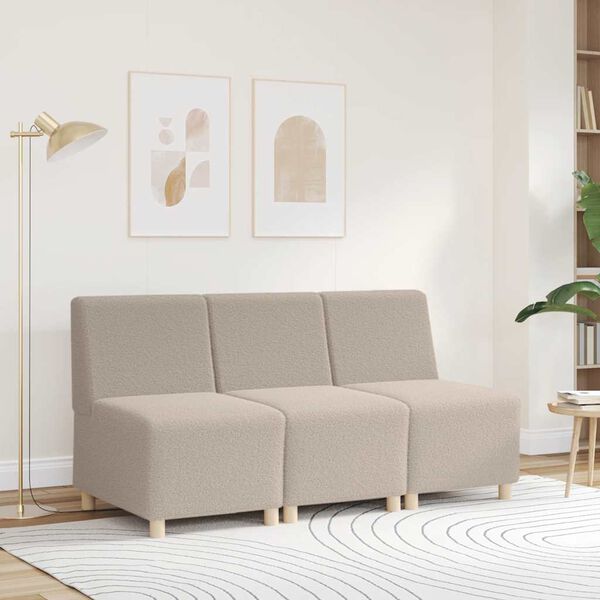 vidaXL modul&aelig;r sofa uden arml&aelig;n lysegr&aring; 55 cm kr&oslash;llet uldlignende stof