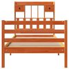 vidaXL seng med reol uden madras 75x190 cm massivt fyrretræ gyldenbrun