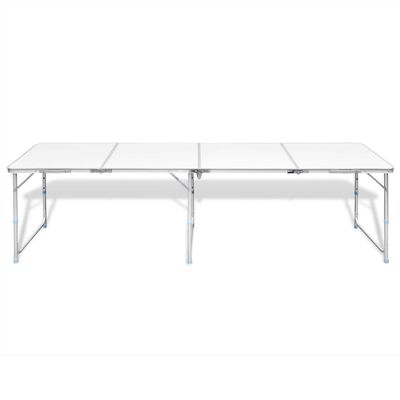 vidaXL sammenklappeligt campingbord justérbart aluminium 240 x 60 cm