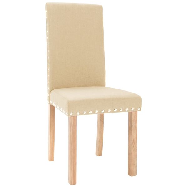 vidaXL spisebordsstole 2 stk. stof cremefarvet