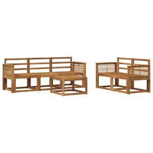 vidaXL Udend&oslash;rs sofagruppe 6 pcs Naturfarvet Massivt Akacietr&aelig;