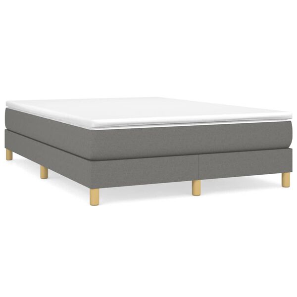 vidaXL Boxspring sengeramme 140x200 cm stof mørkegrå