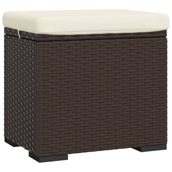 vidaXL ottomaner med hynder 2 stk. 40x30x40 cm polyrattan brun