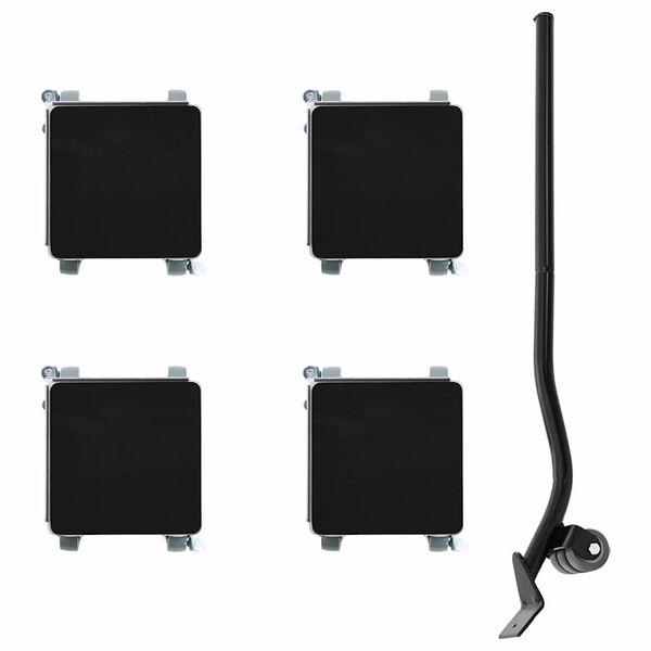 vidaXL m&oslash;belruller 4 stk. med l&oslash;fteanordning 13,5x13,5x6 cm st&aring;l 1300 kg