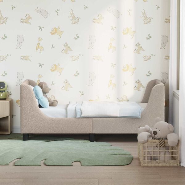 vidaXL Sengestel til tumling med hovedgærde Lysegrå 70 x 140 cm