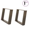 vidaXL sofabordsben U-formet 2 stk. naturst&aring;l 70 x (42-43) cm st&aring;l