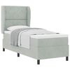 vidaXL Box spring seng med hovedg&aelig;rde Lysegr&aring; 200 x 80 cm Fl&oslash;jl