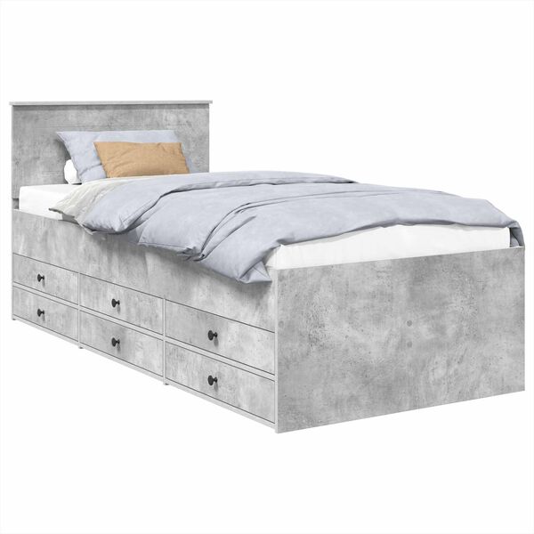 vidaXL Daybed Beton Gr&aring; og Sort 100 x 200 cm Konstrueret tr&aelig;