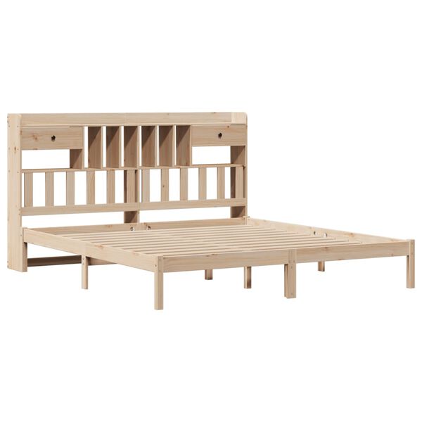 vidaXL seng med reol uden madras 180x200 cm massivt fyrretræ