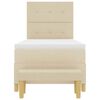 vidaXL Box spring seng med madras Creme 90 x 200 cm Stof