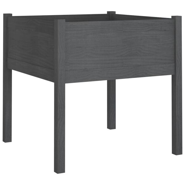 vidaXL plantekasse 70x70x70 cm massivt fyrretræ grå