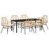 vidaXL Have Spisebordss&aelig;t 7 stk. Brun polyrattan