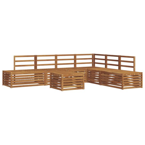 vidaXL Udend&oslash;rs sofagruppe 7 Stk Naturfarvet Massivt Akacietr&aelig;